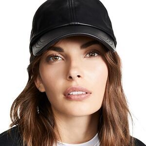 Hat Attack black leather baseball cap hat